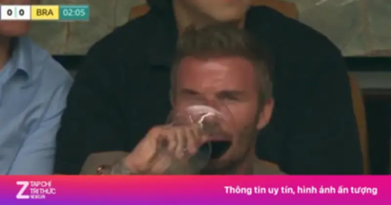 Beckham uống rượu vang đỏ giữa trời nóng ở World Cup 2026 gây bàn tán