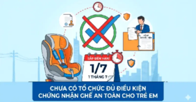 Cận kề 1/7/2026 nhưng chưa có tổ chức nào đủ điều kiện chứng nhận ghế an toàn trẻ em