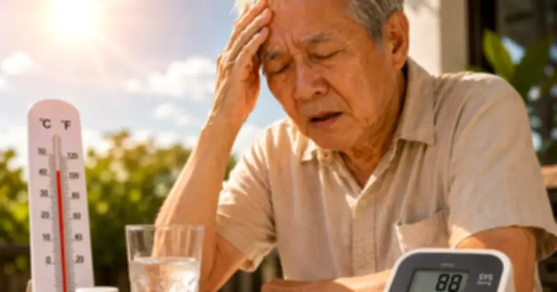 Cảnh báo nguy cơ tụt huyết áp do nắng nóng ở người lớn tuổi