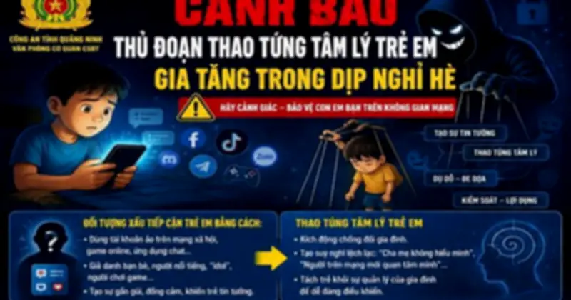 Cảnh báo thủ đoạn thao túng tâm lý trẻ em gia tăng trong dịp nghỉ hè