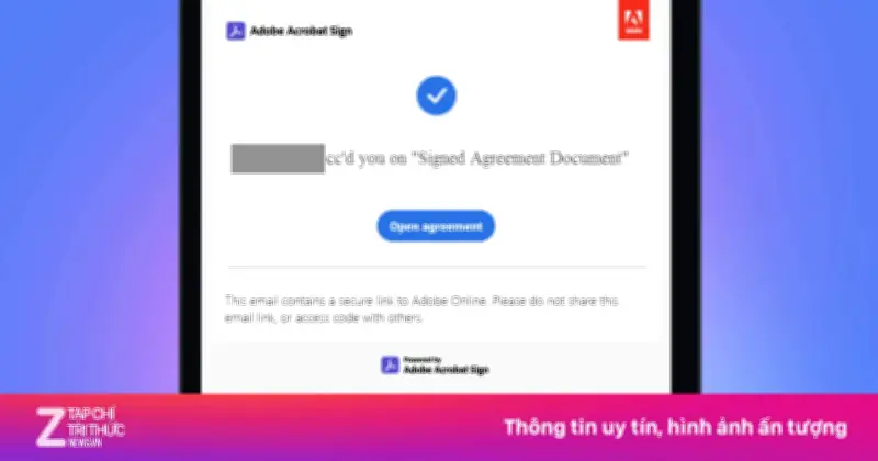 Cảnh giác trò lừa hóa đơn Adobe giả mạo trừ tiền thẻ ngân hàng