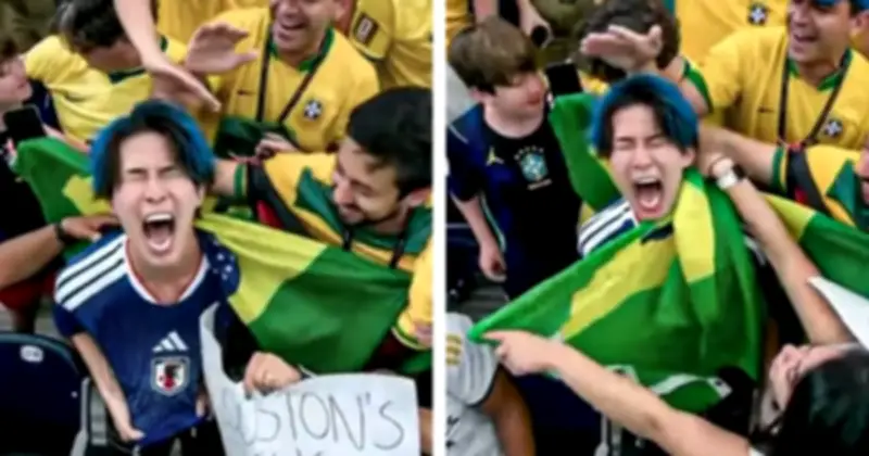 CĐV Nhật Bản gào khóc, ném áo giữa khán đài Brazil sau thất bại 2-1