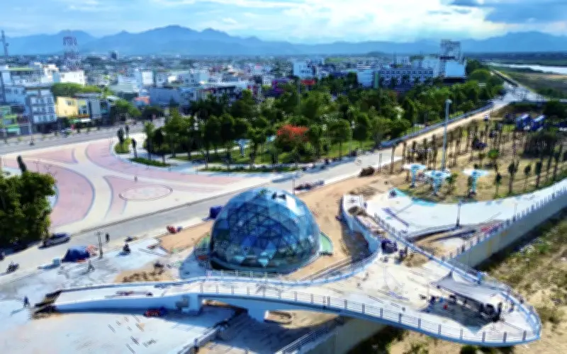 Dự án kè sông Trà Khúc sắp hoàn thành, điểm nhấn bán cầu ánh sáng