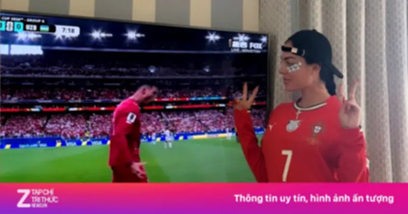 Georgina Rodriguez ở nhà xem Ronaldo ghi bàn tại World Cup 2026
