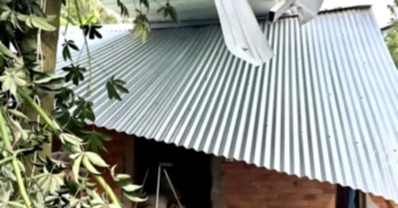 Giông lốc làm sập gian bếp, 3 mẹ con chạy thoát trong gang tấc
