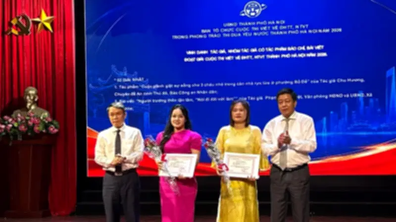 Hà Nội trao 42 giải cuộc thi viết về điển hình tiên tiến, người tốt việc tốt năm 2026