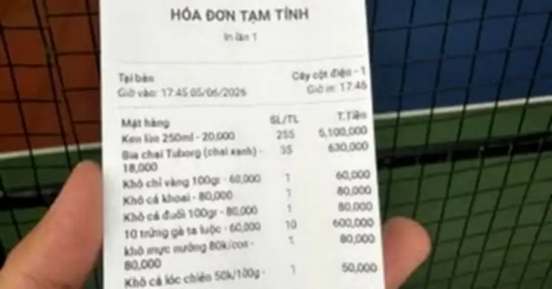 Hóa đơn gần 7 triệu ở sân pickleball: Quản lý lên tiếng, chỉ ra điểm bất hợp lý