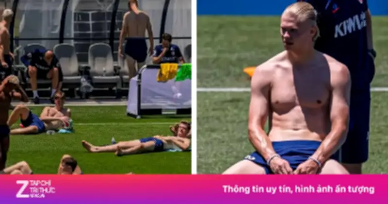 Haaland cởi trần giữa nắng gắt ở Mỹ để thích nghi World Cup 2026