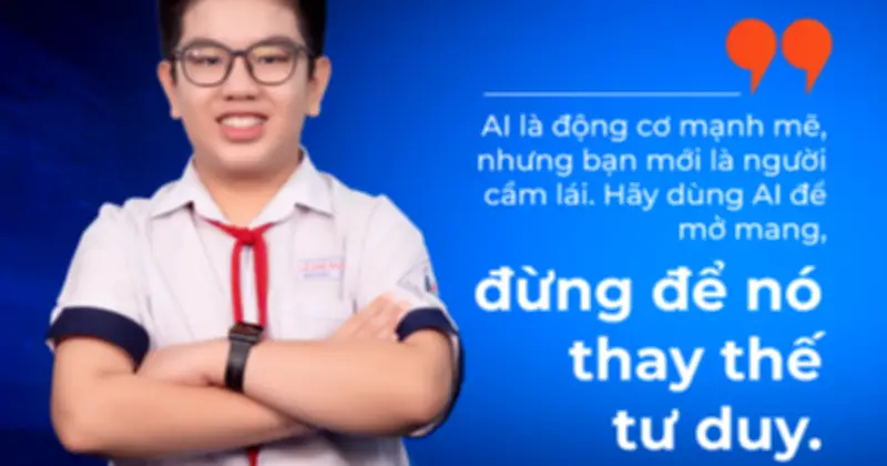 Học sinh Việt dùng tiếng Anh bàn về AI, mạng xã hội và trách nhiệm công dân