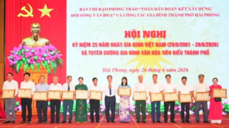 Hơn 95% hộ gia đình Hải Phòng đạt danh hiệu Gia đình văn hóa
