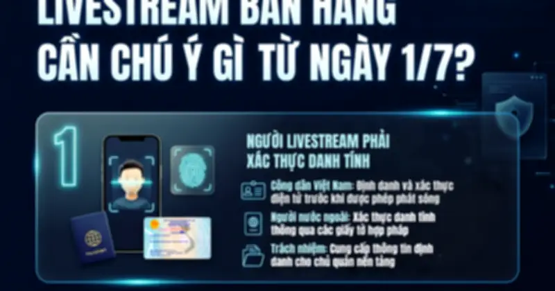 Luật Thương mại điện tử 2026: Người livestream bán hàng phải xác thực danh tính