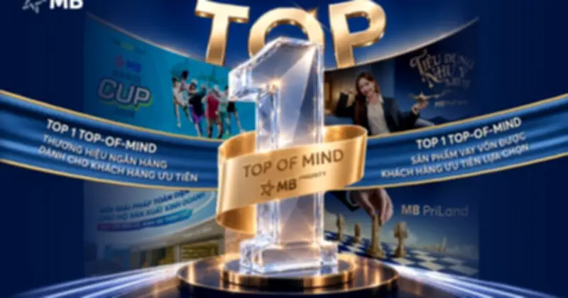 MB dẫn đầu Top-of-mind sản phẩm vay vốn cho khách hàng ưu tiên