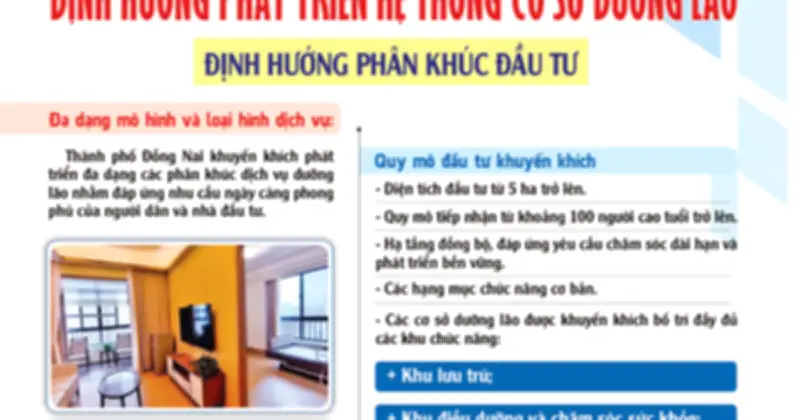 Đồng Nai kêu gọi đầu tư viện dưỡng lão từ 5 ha, ưu tiên mô hình cao cấp