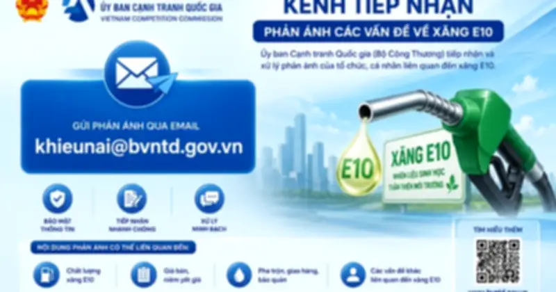 Người dân có thể gửi phản ánh về xăng E10 qua email khieunai@bvntd.gov.vn