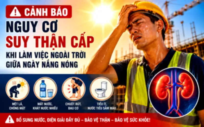 Nắng nóng kéo dài: Nguy cơ suy thận cấp tăng cao