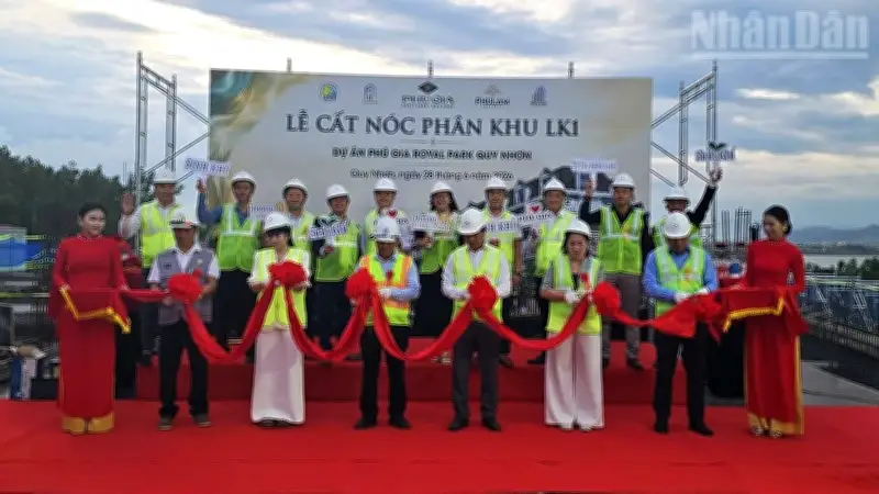 Phú Gia Royal Park Quy Nhơn đổ bê tông phân khu LK1, cam kết bàn giao quý 3/2026