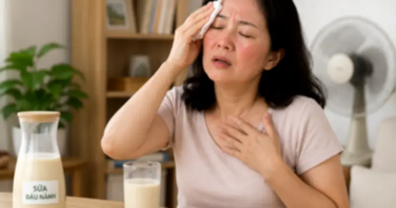 Phụ nữ tiền mãn kinh bị bốc hỏa: Uống sữa đậu nành có cải thiện?