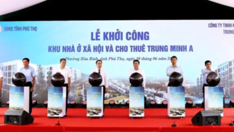 Phú Thọ khởi công dự án nhà ở xã hội 1.289 căn hộ tại TP Việt Trì