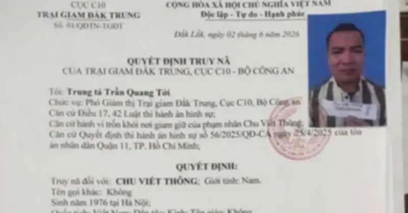 Phạm nhân trốn khỏi bệnh viện, Công an phát lệnh truy nã