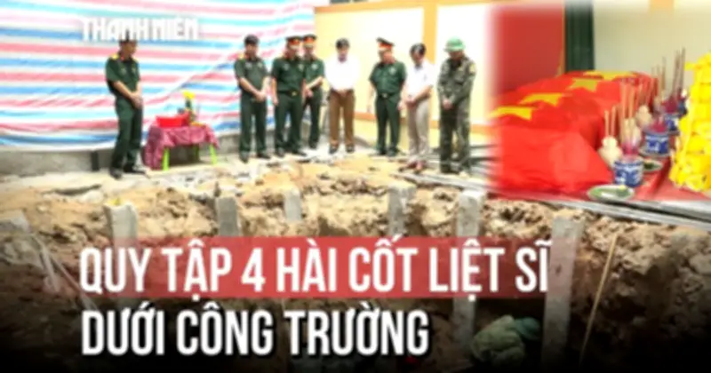 Quảng Trị quy tập 4 hài cốt liệt sĩ tại công trường bệnh viện