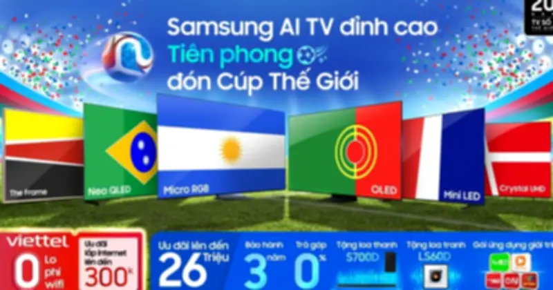 Samsung tung AI TV 2026 với tính năng đọc trận đấu, ưu đãi đến 26 triệu đồng