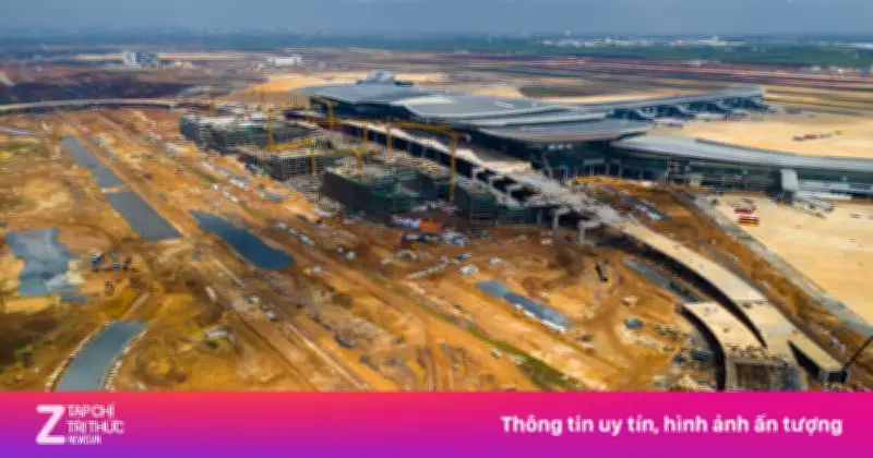 Sân bay Long Thành tăng tốc về đích, hơn 6.800 công nhân thi công xuyên đêm