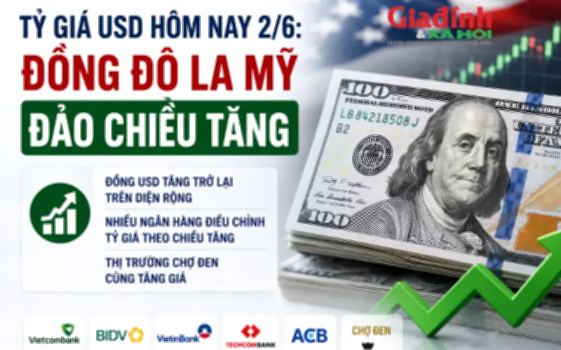Tỷ giá USD hôm nay 2/6: Đồng đô la Mỹ đảo chiều tăng