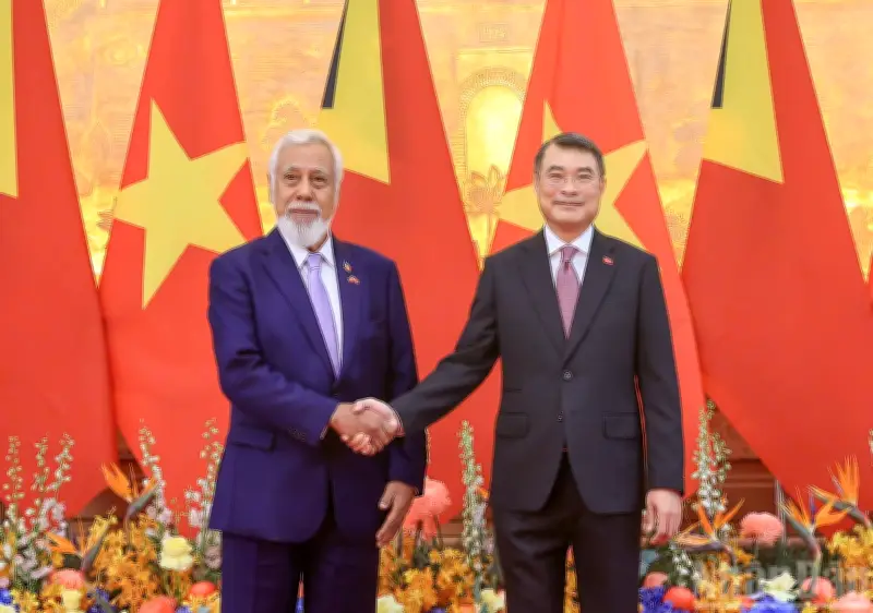 Thủ tướng Lê Minh Hân chủ trì lễ đón Thủ tướng Timor-Leste Kay Rala Xanana Gusmão