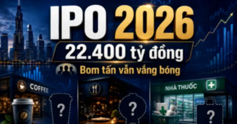 Thị trường IPO Việt Nam 2026: 22.400 tỷ đồng nhưng vắng bóng 'ông lớn' tiêu dùng
