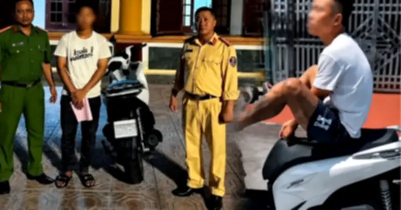 Thanh niên Ninh Bình lái Honda SH bằng chân bị tịch thu xe