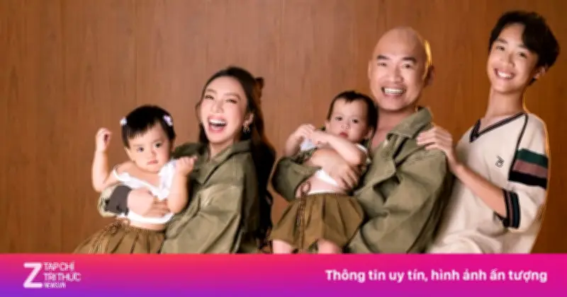 Thu Trang, Tiến Luật hạnh phúc bên cặp song sinh và con trai cả 14 tuổi