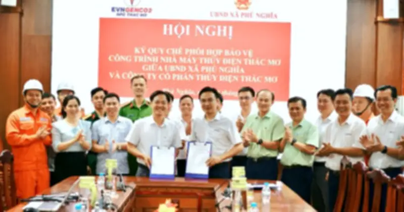 Thủy điện Thác Mơ ký quy chế phối hợp bảo vệ hồ chứa trước mùa mưa lũ