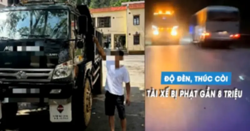 Tài xế xe tải bị phạt gần 8 triệu đồng vì độ đèn, thúc còi liên tục