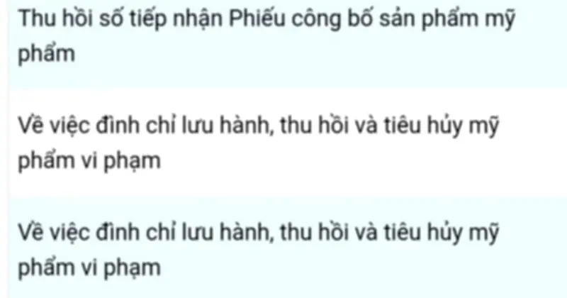 TP.HCM ngừng tiếp nhận hồ sơ mỹ phẩm chứa 4 chất kháng nấm bị cấm