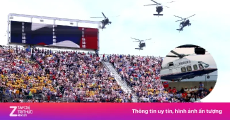 Trực thăng bay sát khán đài ở trận Pháp thắng Na Uy 4-1 tại World Cup 2026