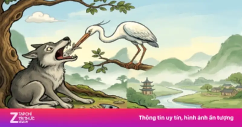 Truyện kể trước giờ đi ngủ: Chó sói và sếu - Bài học về lòng biết ơn