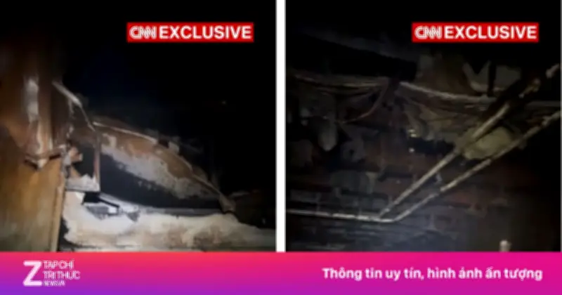 Video hé lộ khoang tàu sân bay Mỹ 13 tỷ USD bị cháy đen nghiêm trọng