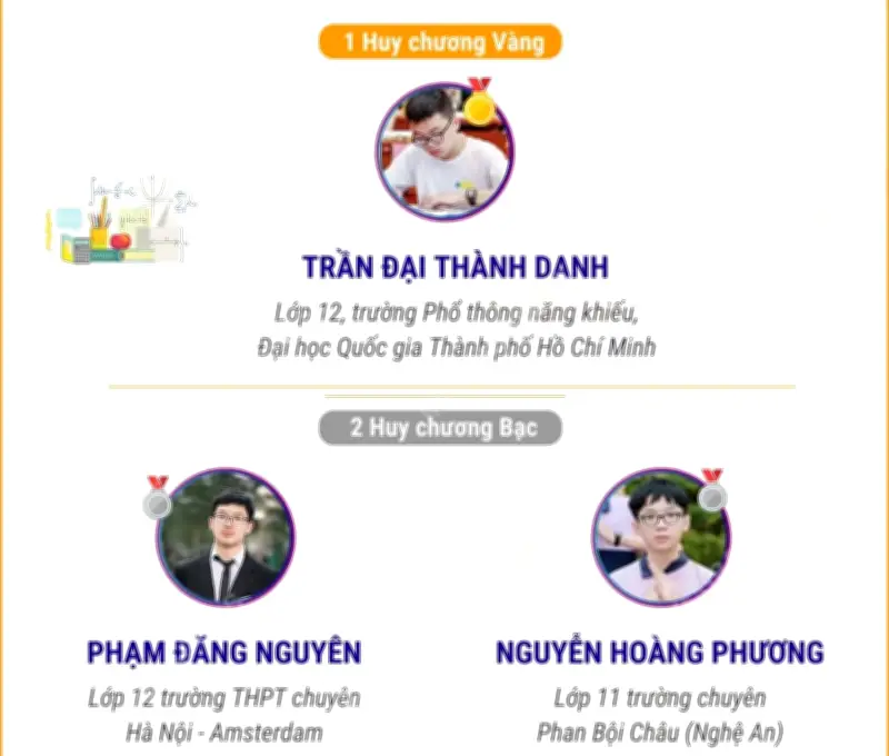 Việt Nam giành 1 Huy chương Vàng Olympic Toán châu Á Thái Bình Dương