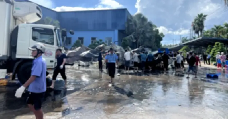 Vĩnh Long: Cháy nhà xưởng thủy sản trong KCN An Hiệp, thiêu rụi nhiều tài sản