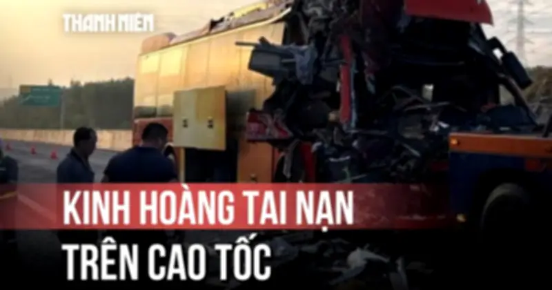 Xe khách giường nằm tông xe đầu kéo trên cao tốc, nhiều người bị thương