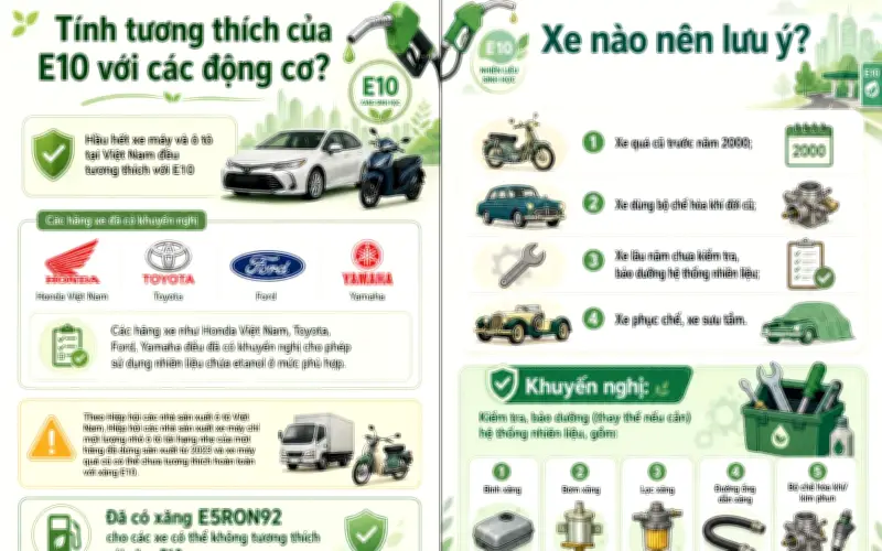 Xe nào cần lưu ý khi dùng xăng E10? Khuyến cáo từ Bộ Công Thương