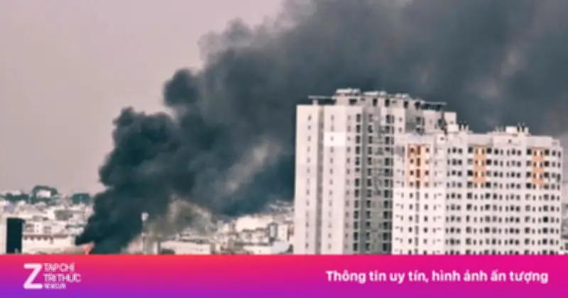 Xưởng mút xốp bốc cháy dữ dội giữa khu dân cư TP.HCM, dân tháo chạy