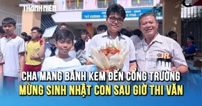 Bất ngờ sinh nhật tuổi 18 cho thí sinh ngay sau môn Văn tốt nghiệp THPT 2026