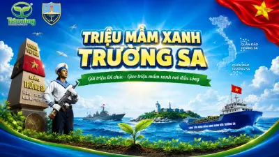 Chiến dịch 'Triệu lời chúc - Triệu mầm xanh' gửi phân bón đến Trường Sa