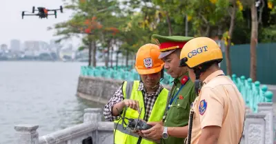 Cận cảnh công an Hà Nội thí điểm UAV giám sát an ninh trật tự từ trên không