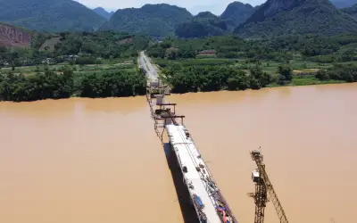 Cầu vượt sông Mã tại Bá Thước đối mặt nguy cơ chậm tiến độ vì giải phóng mặt bằng