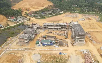 Hà Tĩnh tăng tốc thi công trường nội trú vùng biên, quyết tâm hoàn thành trước năm học mới