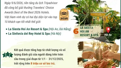 Hai khách sạn Việt Nam lọt vào danh sách khách sạn tốt nhất thế giới