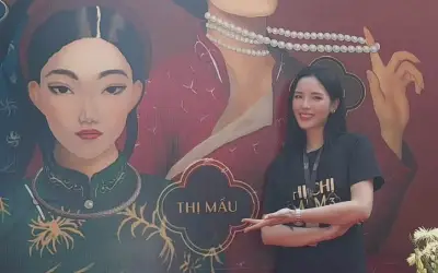 Hoa hậu Kỳ Duyên và Hoa hậu Mâu quay phim ở Bắc Ninh