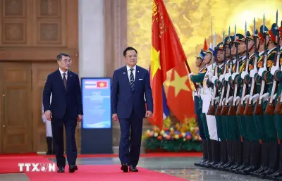 Lễ đón Thủ tướng Thái Lan Anutin Charnvirakul thăm chính thức Việt Nam